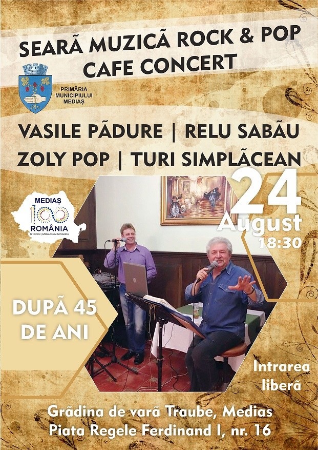 Concert aniversar de muzică rock și pop : După 45 de ani cu Vasile Pădure și prietenii