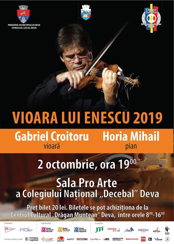Vioara lui Enescu revine la Deva miercuri, 2 octombrie
