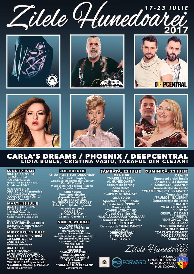Zilele Hunedoarei 2017 se desfășoară în perioada 17-23 iulie. Vezi programul evenimentului