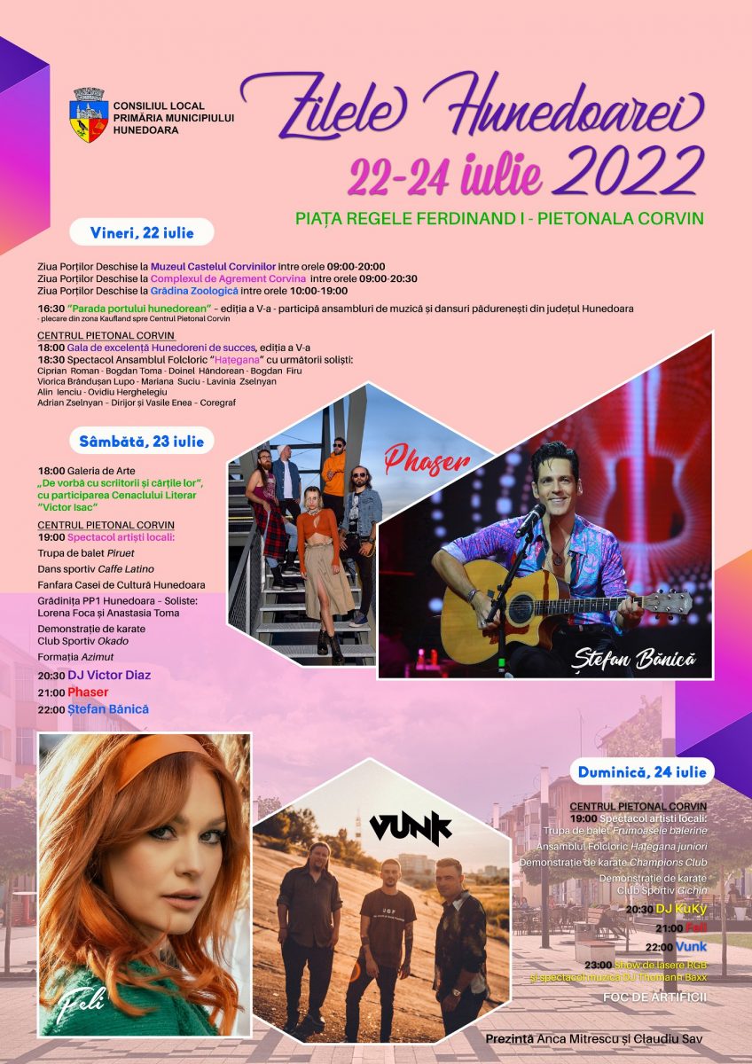 Zilele Hunedoarei vor avea loc în perioada 22-24 iulie