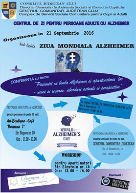 Cluj Napoca: Zilele Mondiale Alzheimer marcate prin manifestări specifice