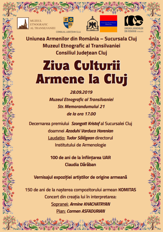 Ziua Culturii Armene, în Cluj-Napoca