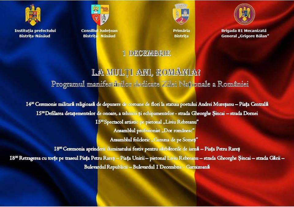Programul Zilei Naționale a României în Bistrița