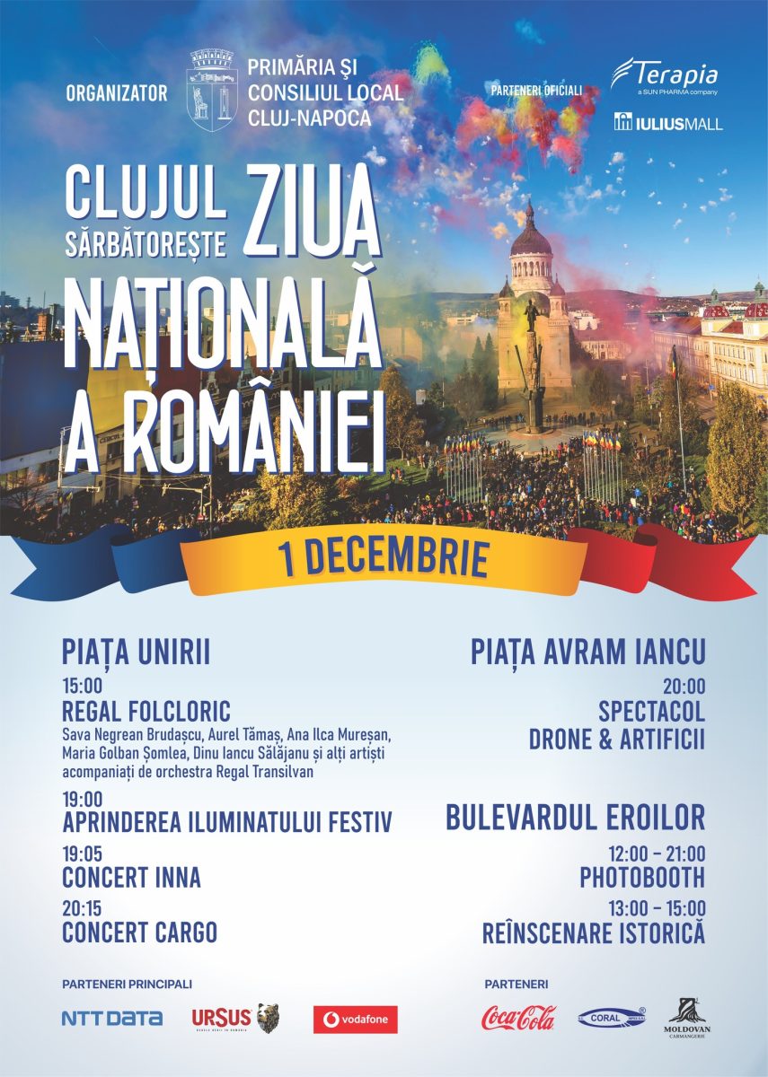 Clujul sărbătorește Ziua Națională a României. Programul zilei de 1 Decembrie