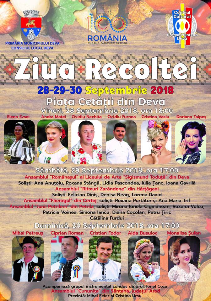 Ziua Recoltei, în Piața Cetății din Deva (28-30 septembrie)