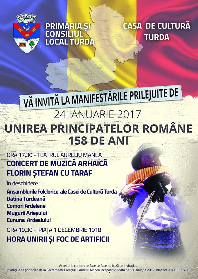 Turda: Manifestări organizate cu ocazia aniversării Unirii Principatelor Române