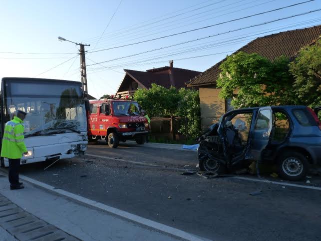 Grav accident de circulație produs azi în Tăuții Măgherăuș