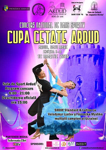 Prima ediţia a concursului naţional de dans sportiv „Cupa Cetate Ardud” va avea loc sâmbătă la Ardud