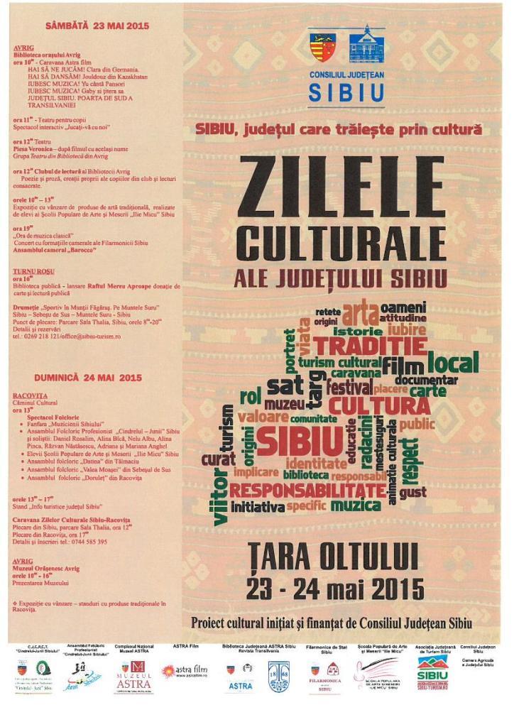 Caravana Zilelor Culturale ale Județului Sibiu ajunge în Țara Oltului (23-24 mai)