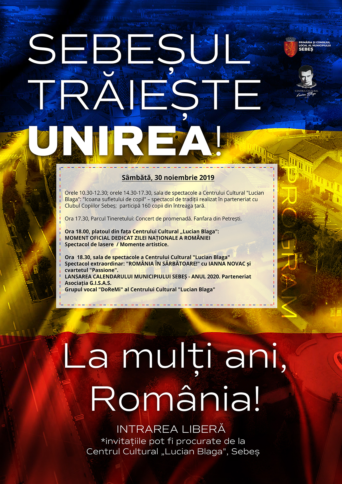 „SEBEȘUL ÎN SĂRBĂTOARE!”: CONCERT EXTRAORDINAR IANNA NOVAC DEDICAT ZILEI NAȚIONALE A ROMÂNIEI