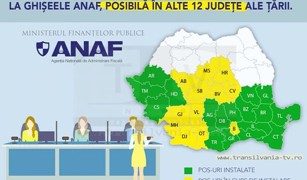 ANAF permite plata cu cardul la ghisee in alte 12 judete