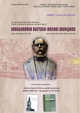 Bistrița: Andrei Mureșanu ava avea un bust la Casa Memorială