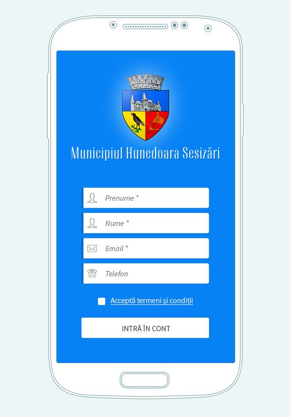 Aplicație mobilă “Municipiul Hunedoara Sesizări”, pentru raportarea sesizărilor de pe domeniul public