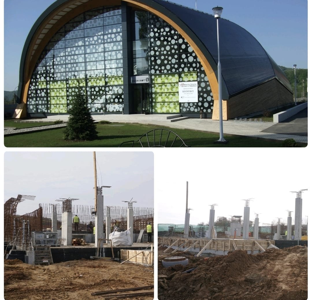 Lucrări la construcția bazinului didactic de înot din Zalău
