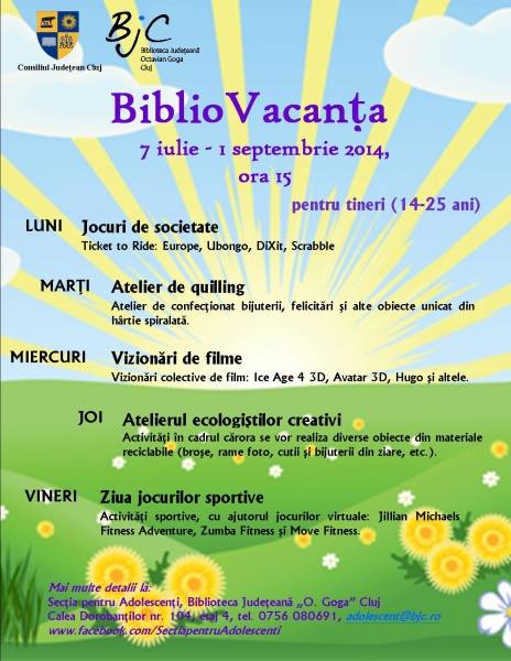 BiblioVacanţa la Biblioteca Judeţeană “Octavian Goga” Cluj