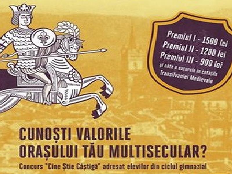 Asociația Bistrița Civică organizează concursul ,,Cunosc Valorile Orașului Meu Multisecular?”