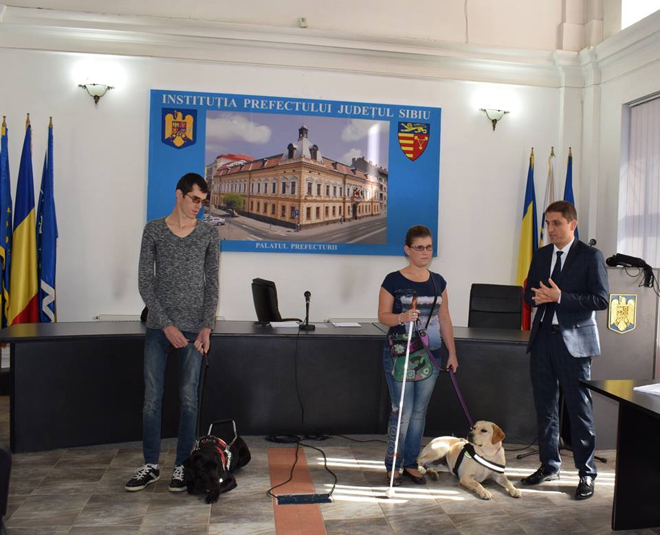 Sibiu: Liber acces pentru câinele-ghid al nevăzătorilor