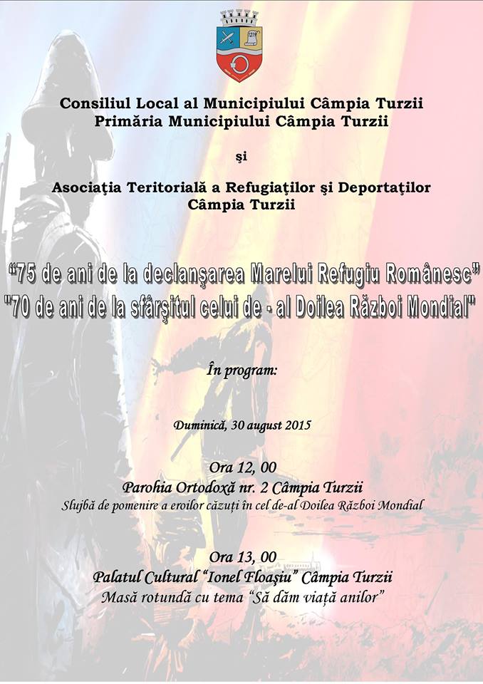 Manifestare comemorativă la Câmpia Turzii (duminică, 30 august)