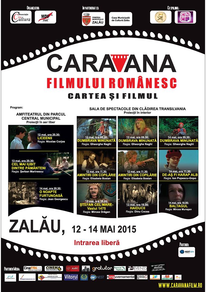„Caravana filmului românesc” prezintă filme clasice româneşti la Zalău