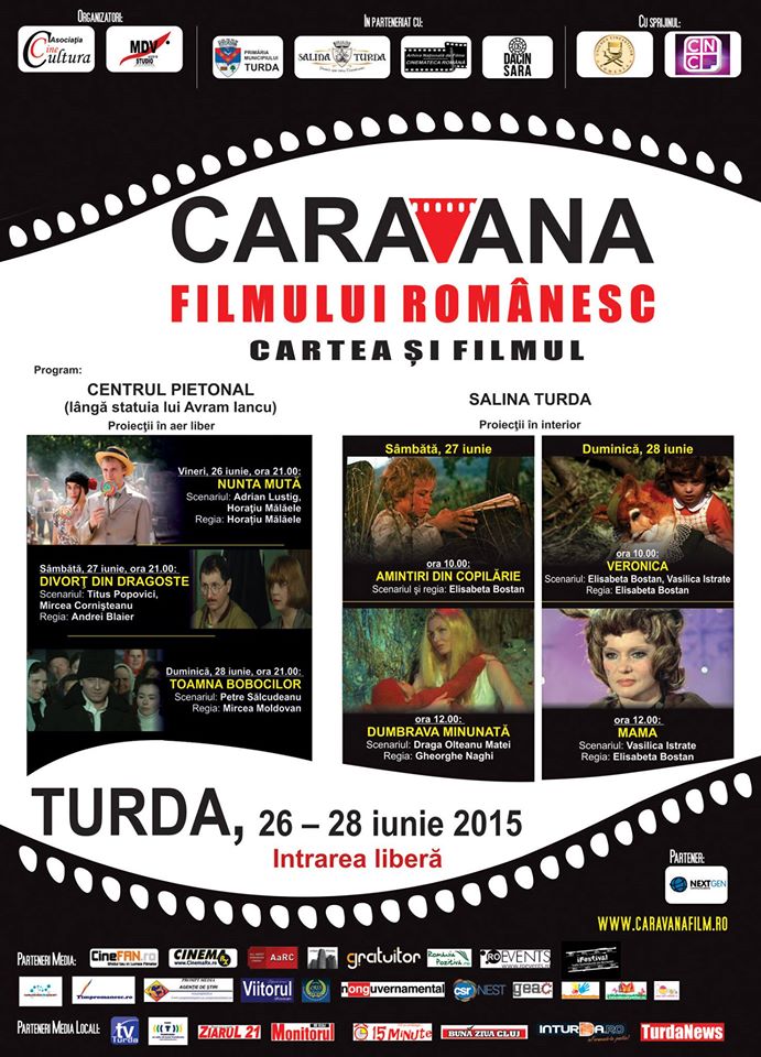 „Caravana filmului românesc” prezintă comedii clasice româneşti şi filme pentru copii la Turda