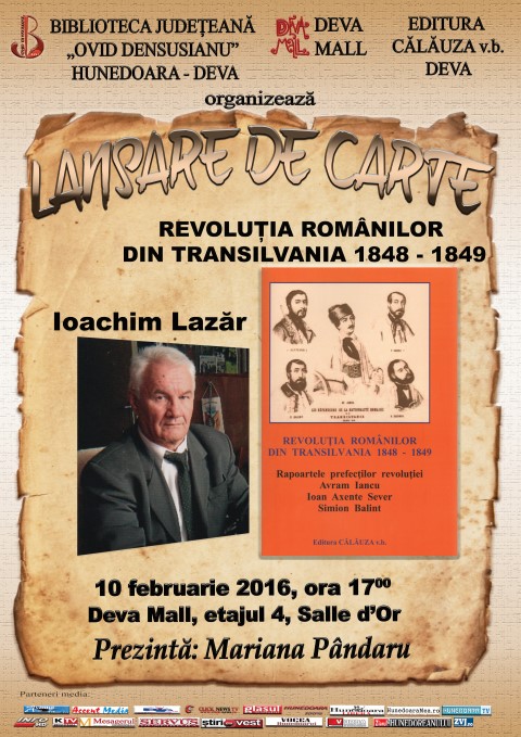 Deva: Istoricul Ioachim Lazăr își lansează o nouă carte