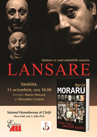 Actorul Marin Moraru își lansează o carte la Deva