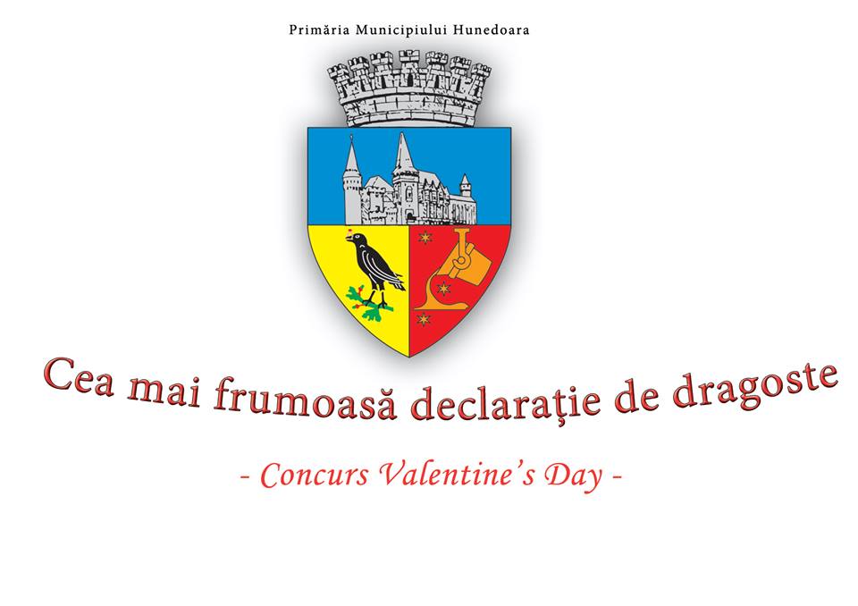 Primăria municipiului Hunedoara organizează cu ocazia Zilei Îndragostiților/ Valentine’s Day concursul „CEA MAI FRUMOASĂ DECLARAȚIE DE DRAGOSTE”