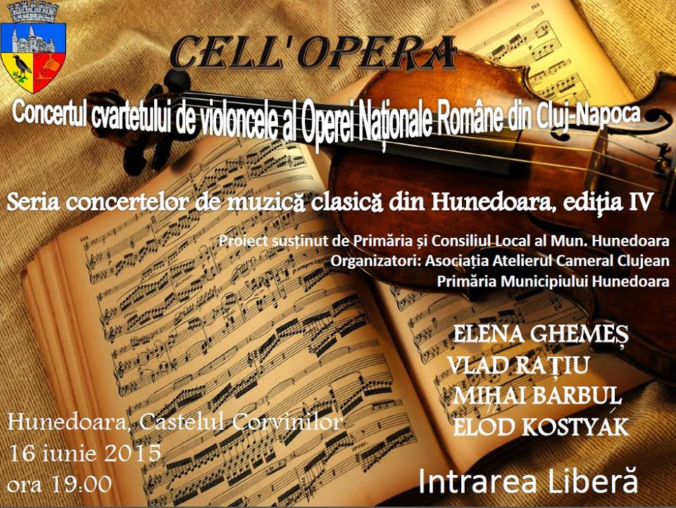 Hunedoara: Concert de muzică de cameră (marți, 16 iunie)