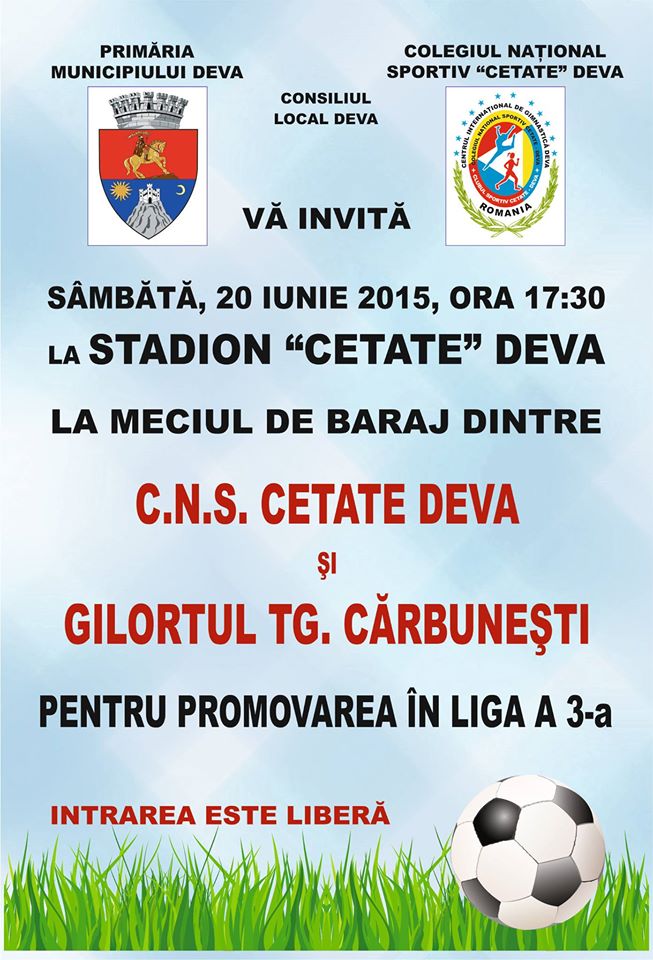 Echipa de fotbal CNS „Cetate” Deva luptă pentru promovarea în Liga a III-a la fotbal