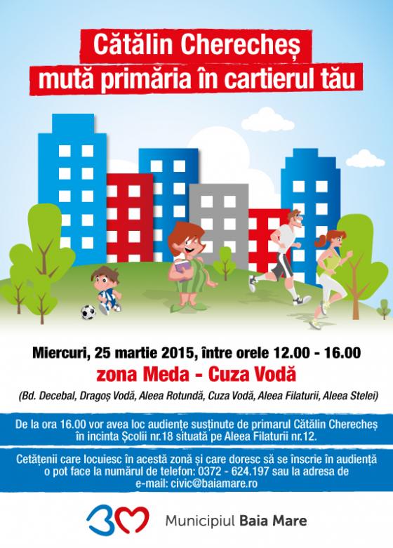 Primarul Cătălin Cherecheș se întâlnește cu cetățenii din Baia Mare