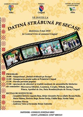 Ciugud: Festivalul interjudeţean „Datină străbună pe Secaşe” se va desfășura duminică