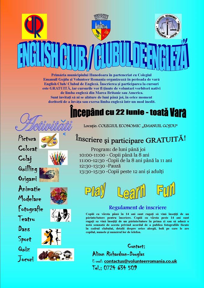 Cursuri gratuite de limba engleză organizate în municipiul Hunedoara
