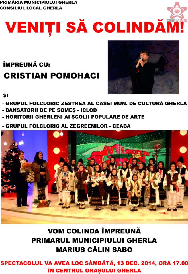 Concert de colinde organizat în Gherla (sâmbătă, 13 decembrie)