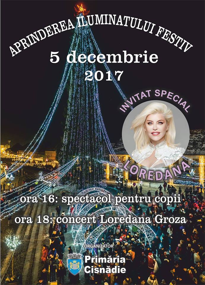 Concert Loredana la Cisnădie (5 decembrie, ora 18)