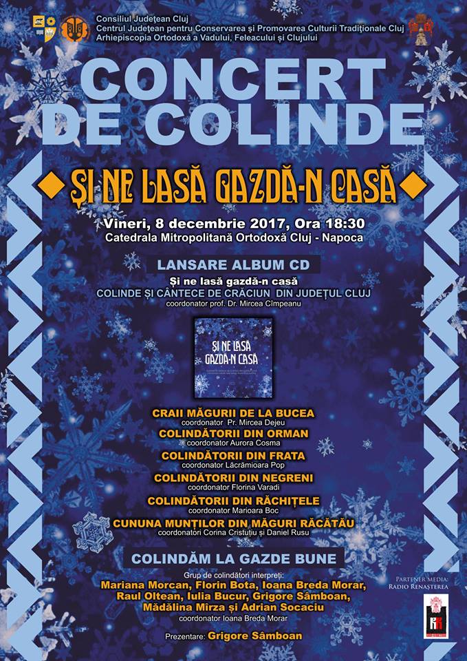 Concert Tradițional de Colinde „Și ne lasă gazdă-n casă”, la catedrala Mitropolitană din Cluj-Napoca