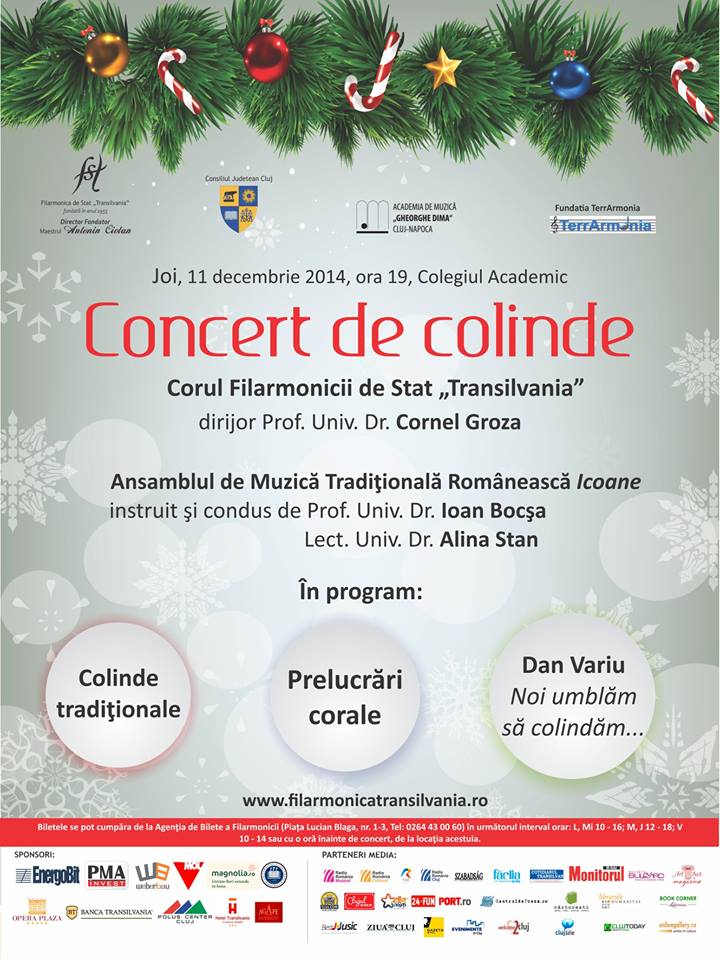 Concert de colinde în Cluj Napoca (joi, ora 19)