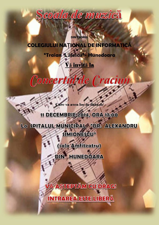 Concert de Crăciun la spitalul din Hunedoara