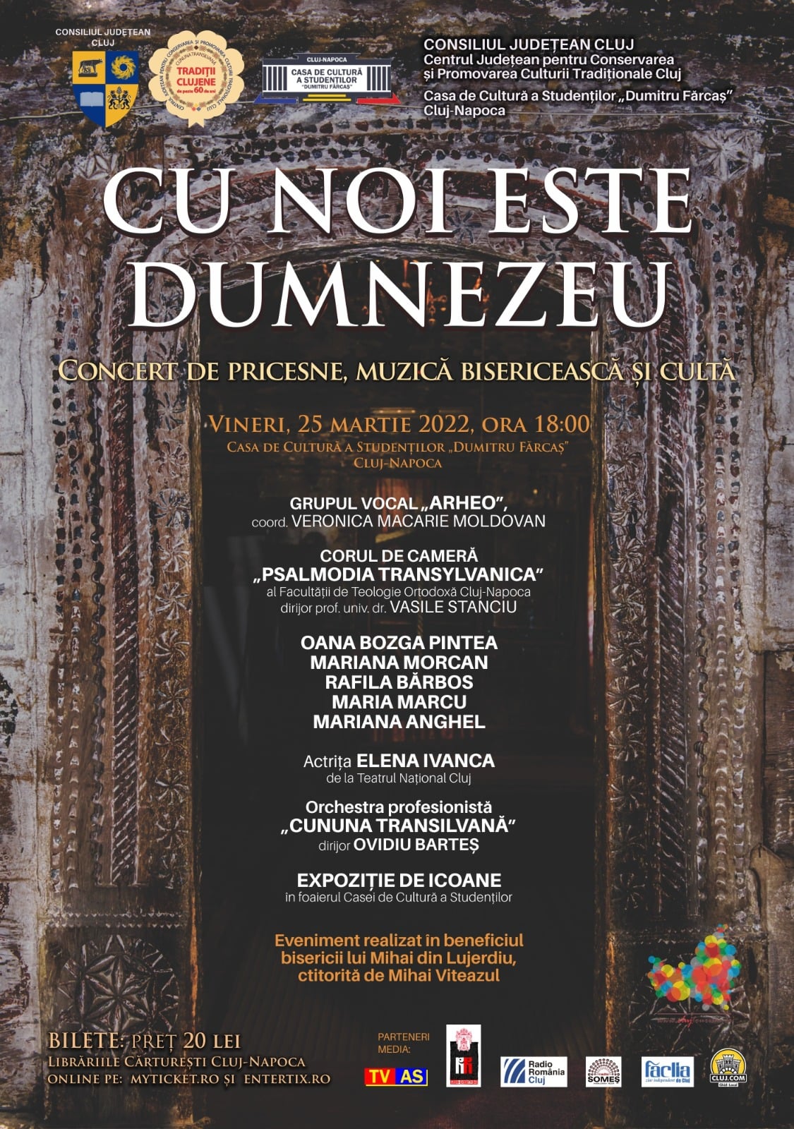 Concert de pricesne, muzică bisericească și cultă în Cluj-Napoca