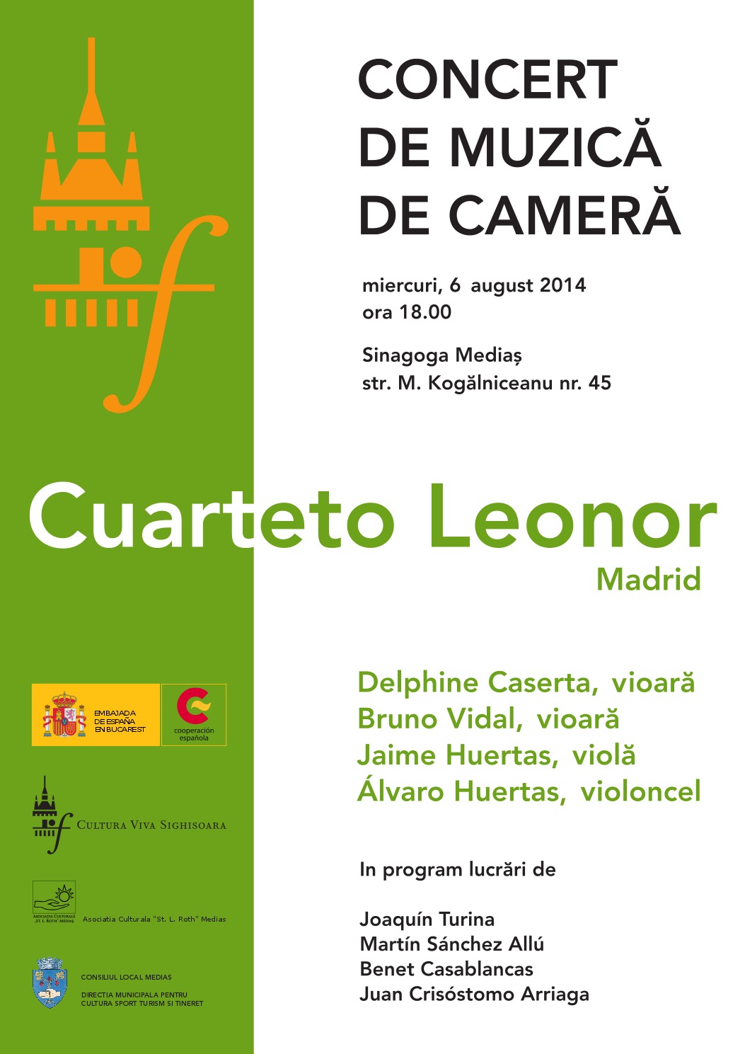 Muzică de cameră spaniolă la Sinagoga din Mediaş