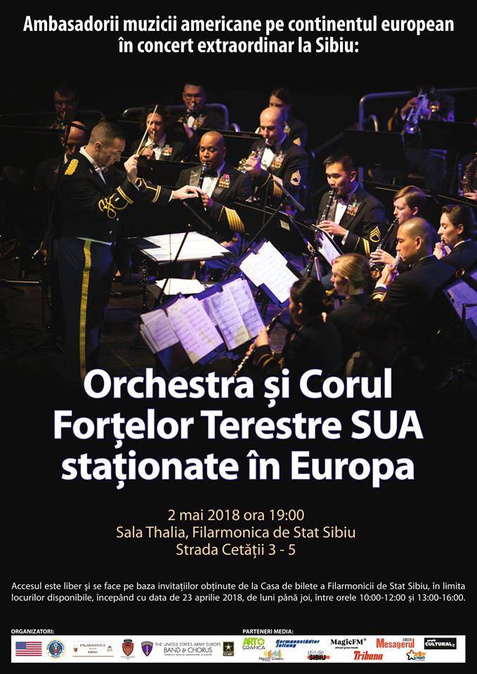 Concert susținut la Sibiu de orchesta şi corului Forţelor Terestre Americane Staţionate în Europa