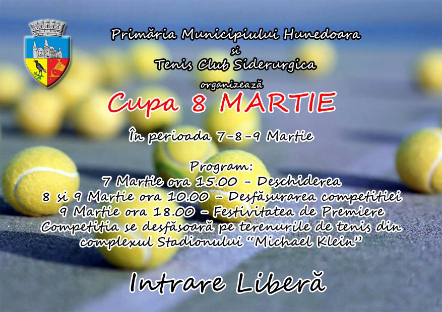 „Cupa 8 Martie” la tenis de câmp se va desfășura în Hunedoara