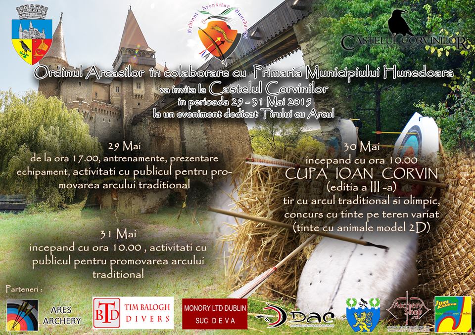 Cupa Ioan Corvin la tir cu arcul se va desfășura la Castelul Corvinilor