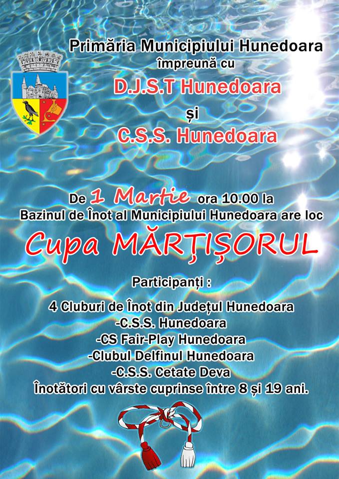 Bazinul din Hunedoara va găzdui “Cupa Mărțișorul” la înot