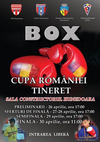 Cupa României la Box (Tineret) va fi găzduită de municipiul Hunedoara