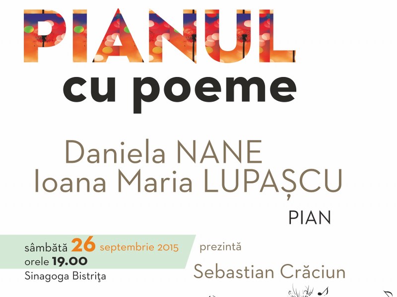 Pianul cu poeme poposește la Bistriţa