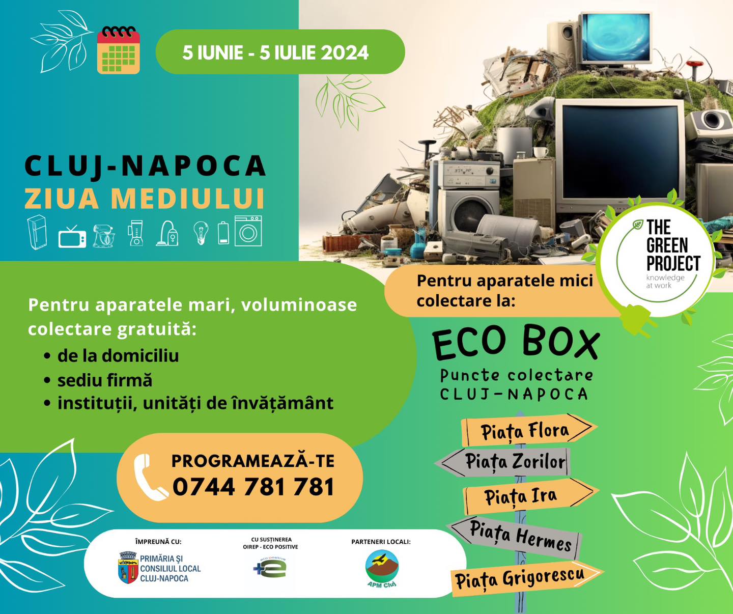 Campanie de colectare a deșeurilor de echipamente electrice și electrocasnice (DEEE) în Cluj-Napoca
