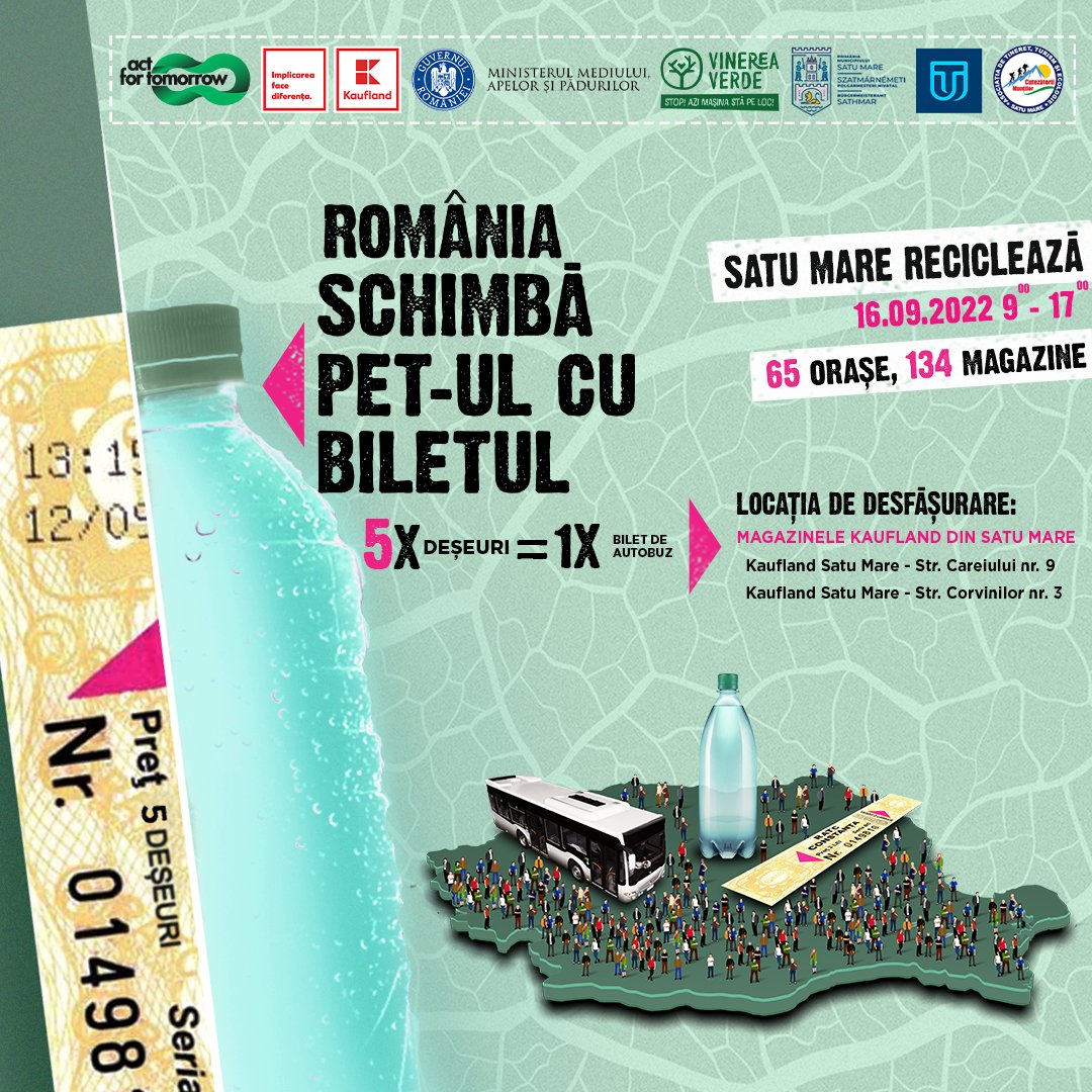 Bilete de călătorie pentru sătmăreni, pe mijloacele de transport în comun, în schimbul deșeurilor