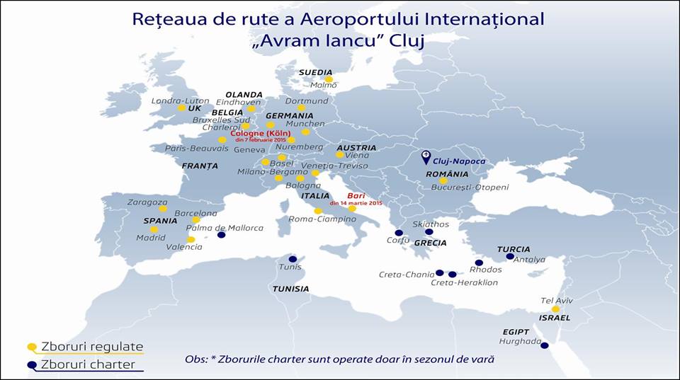 O nouă destinaţie de zbor de pe Aeroportul Internaţional ”Avram Iancu” Cluj: Koln (Germania)