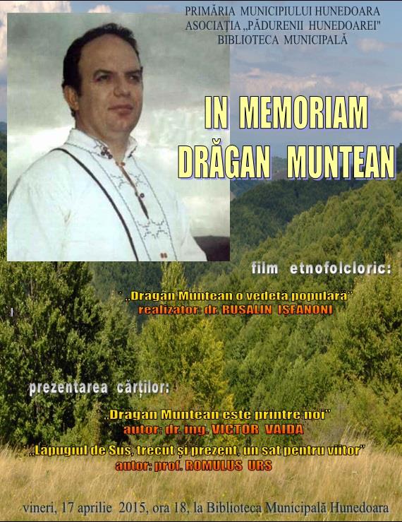 „In memoriam Drăgan Muntean”, la Biblioteca Municipală Hunedoara