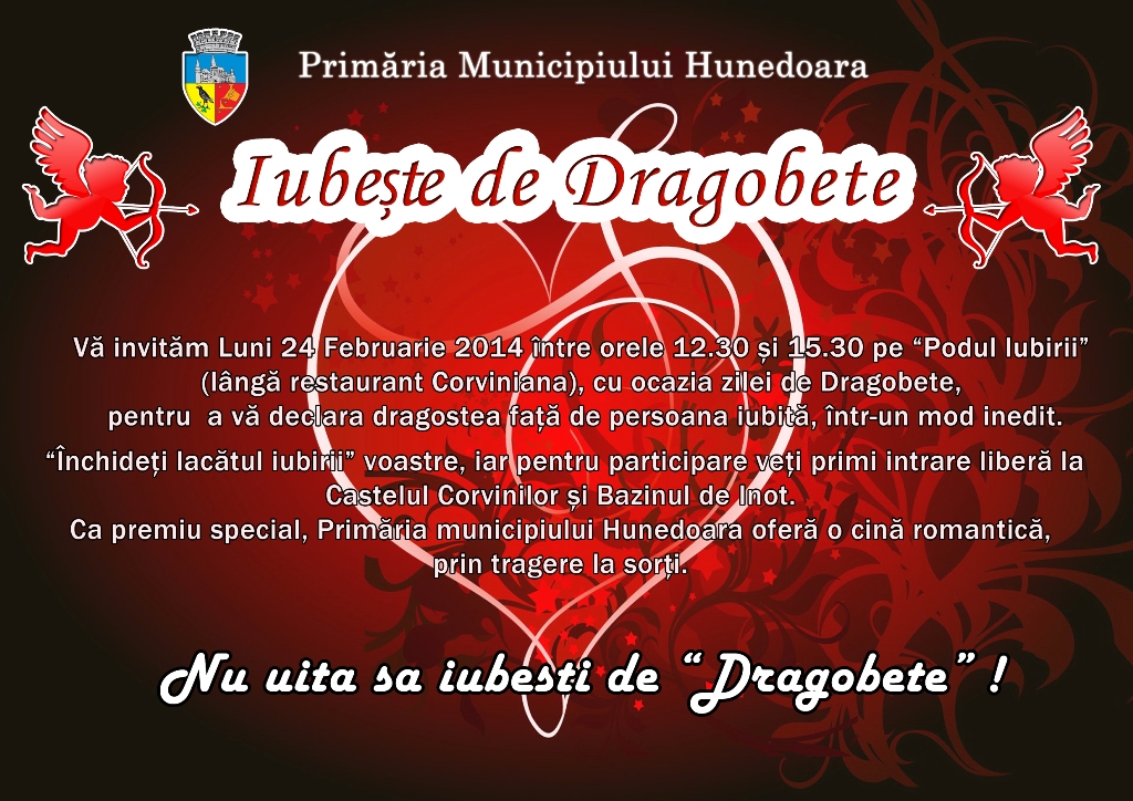 Dragobetele, sărbătorit pe „Podul Iubirii” din Hunedoara